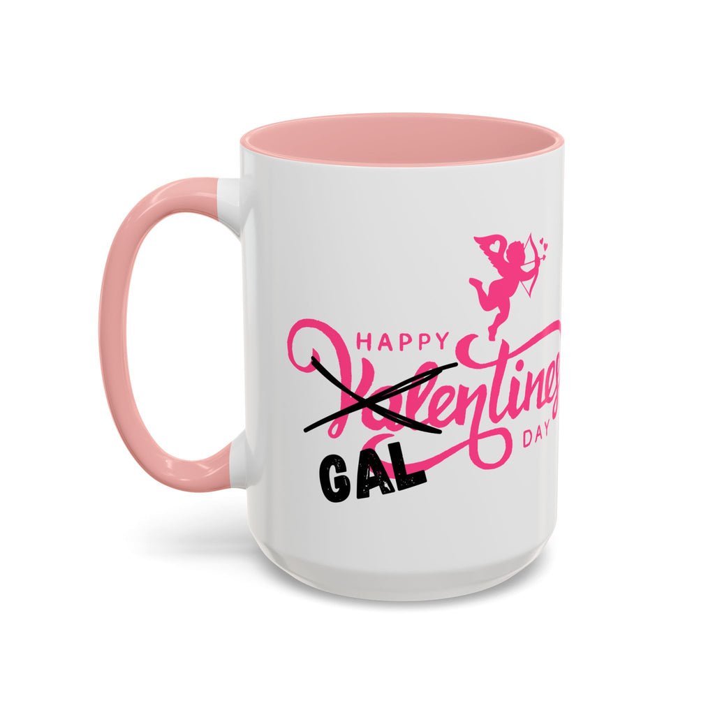Happy Galentine's Day Accent Coffee Mug (11, 15oz)
