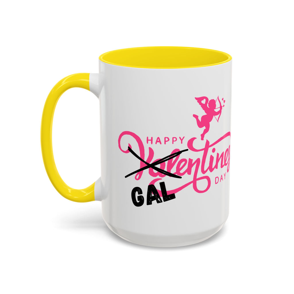 Happy Galentine's Day Accent Coffee Mug (11, 15oz)