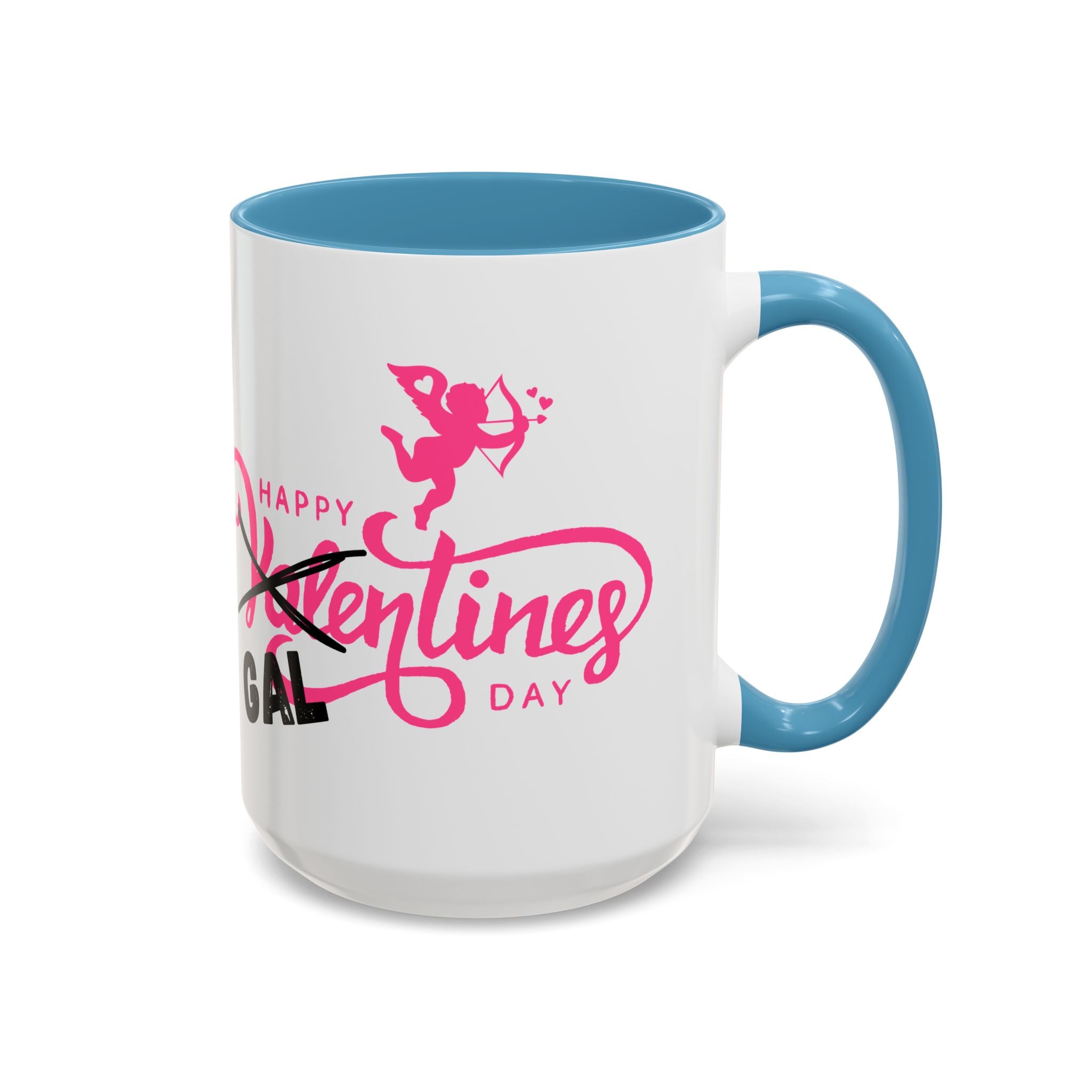 Happy Galentine's Day Accent Coffee Mug (11, 15oz)