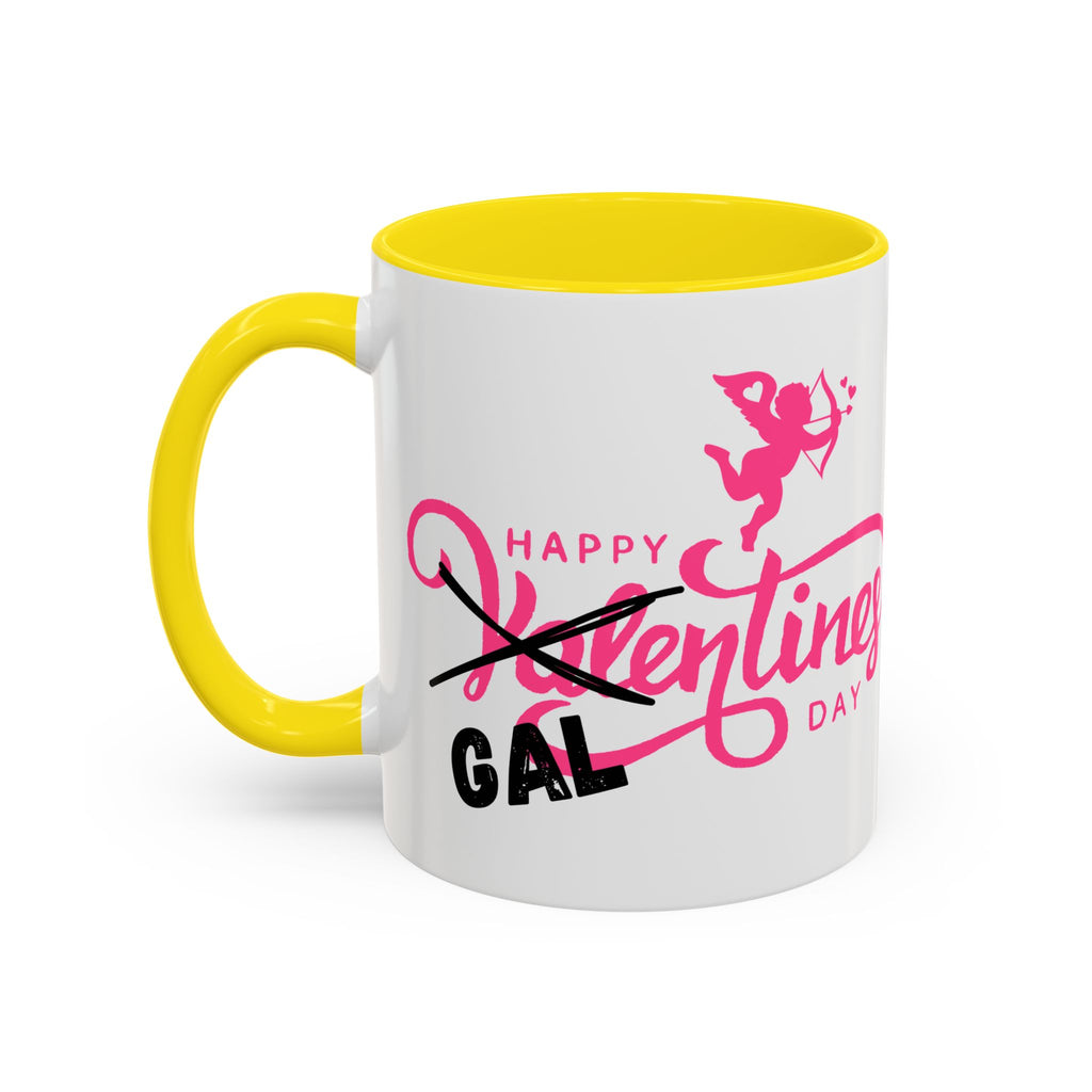Happy Galentine's Day Accent Coffee Mug (11, 15oz)