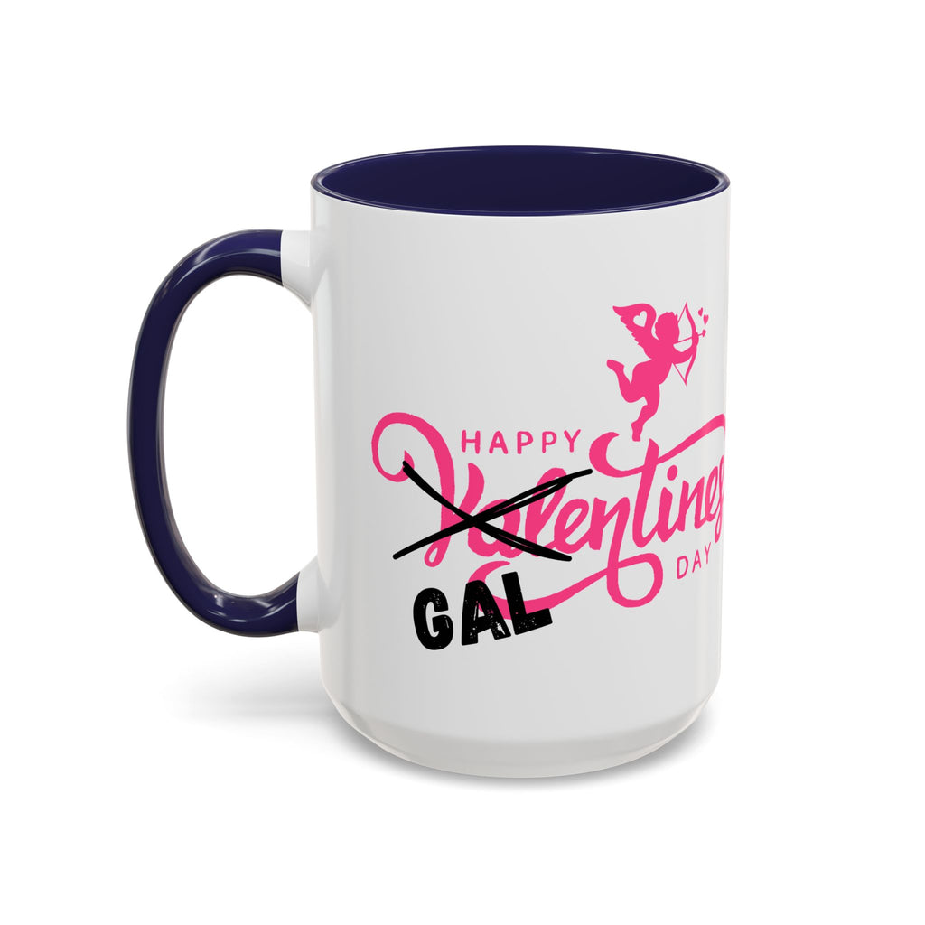 Happy Galentine's Day Accent Coffee Mug (11, 15oz)