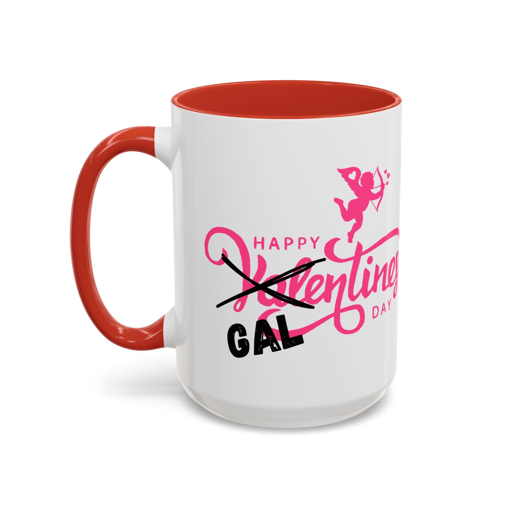 Happy Galentine's Day Accent Coffee Mug (11, 15oz)