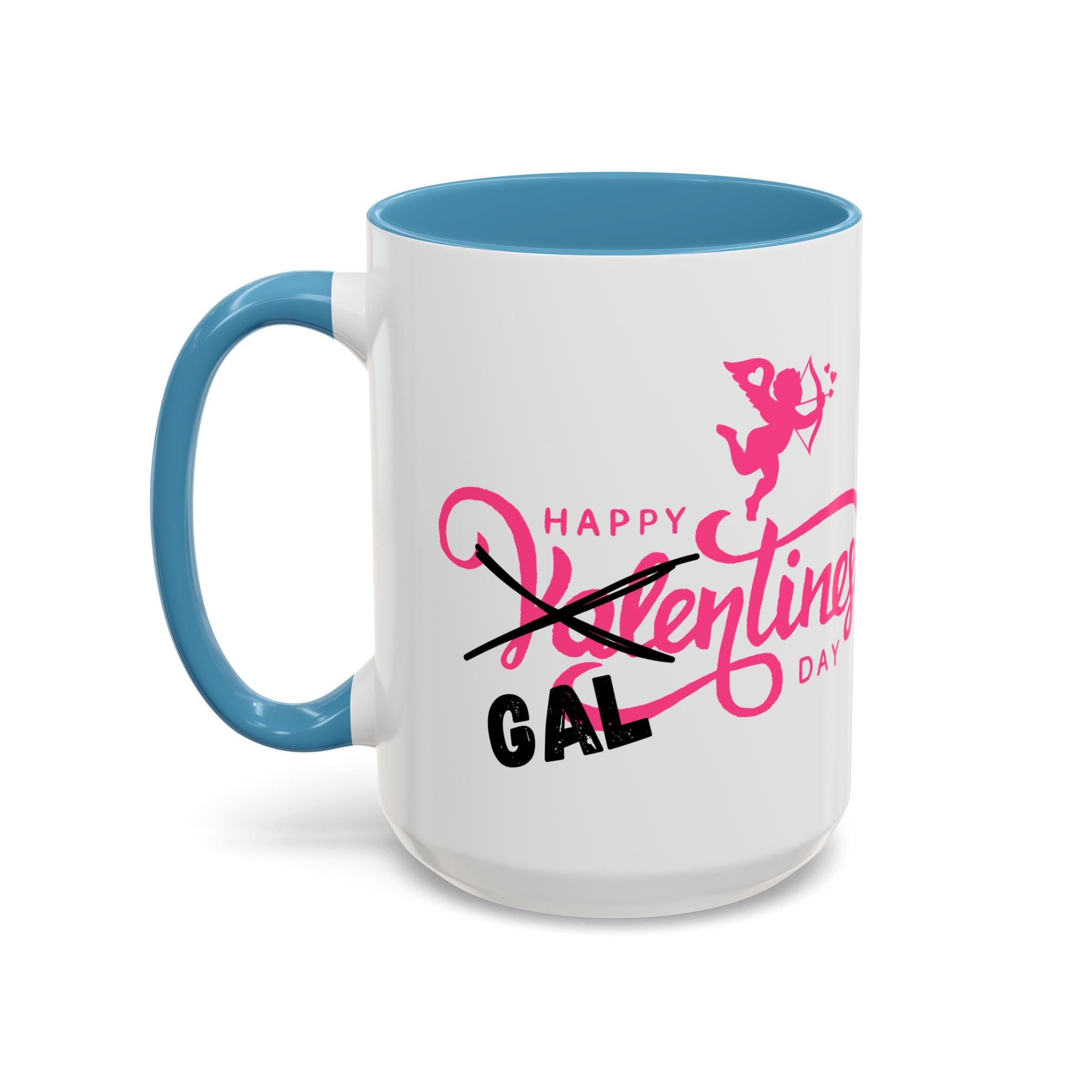 Happy Galentine's Day Accent Coffee Mug (11, 15oz)