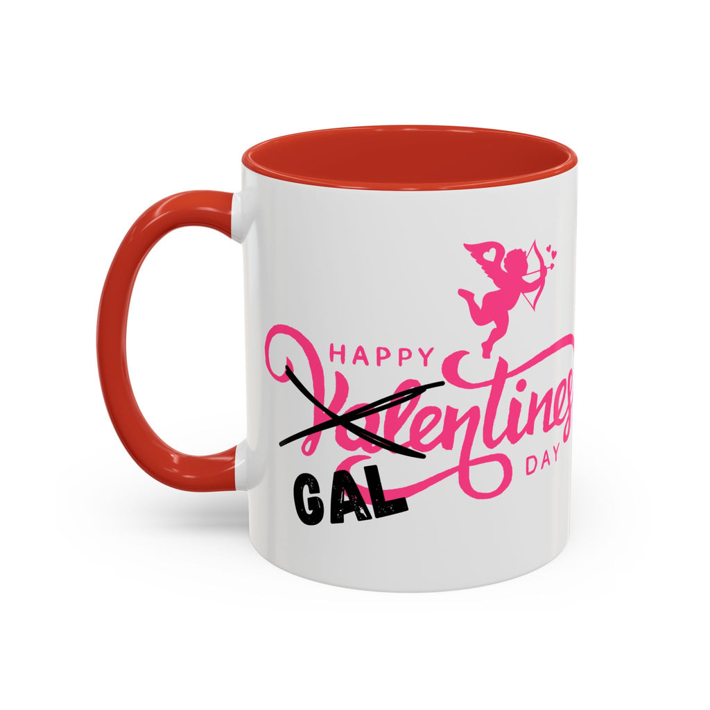Happy Galentine's Day Accent Coffee Mug (11, 15oz)