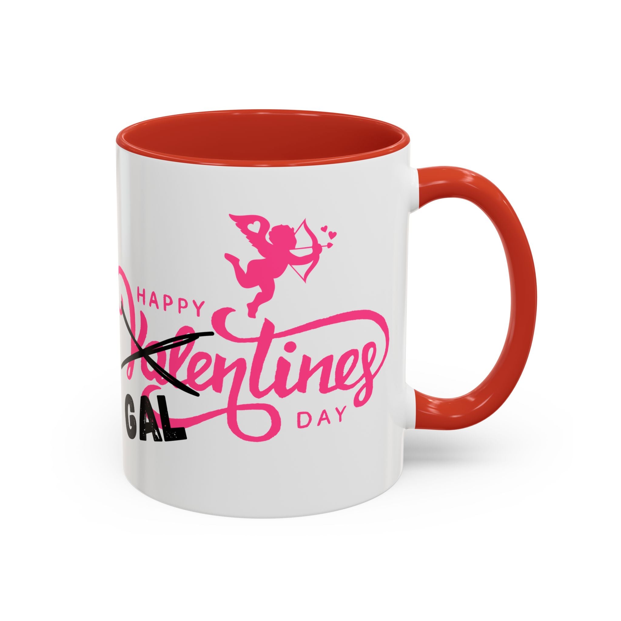 Happy Galentine's Day Accent Coffee Mug (11, 15oz)