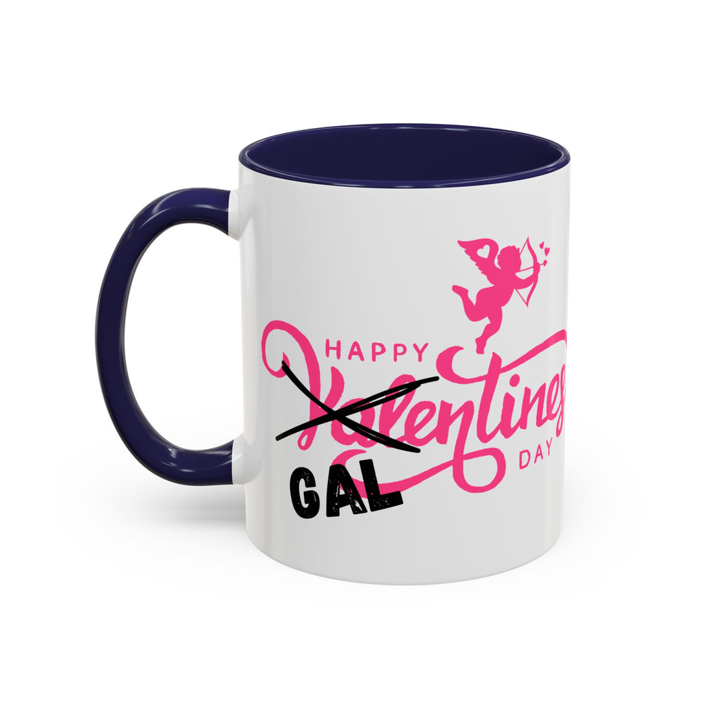 Happy Galentine's Day Accent Coffee Mug (11, 15oz)