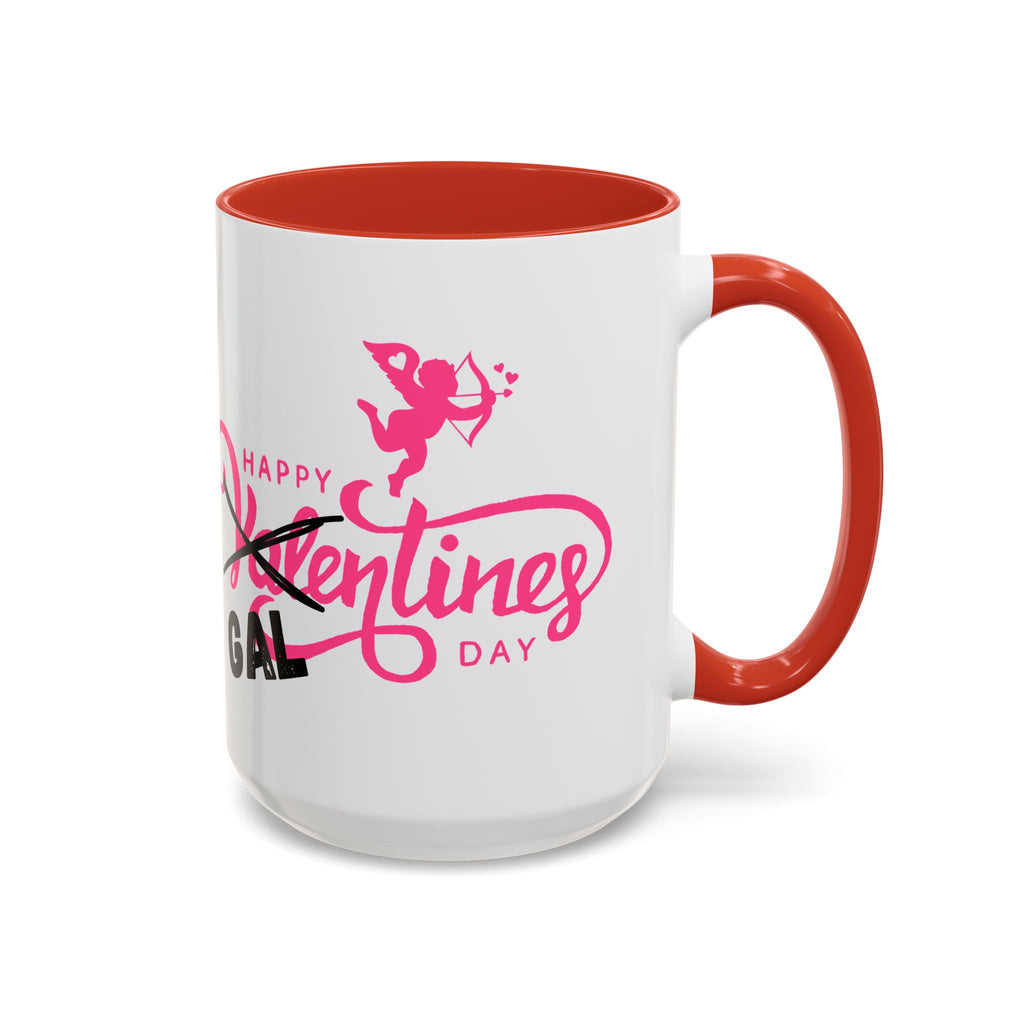 Happy Galentine's Day Accent Coffee Mug (11, 15oz)