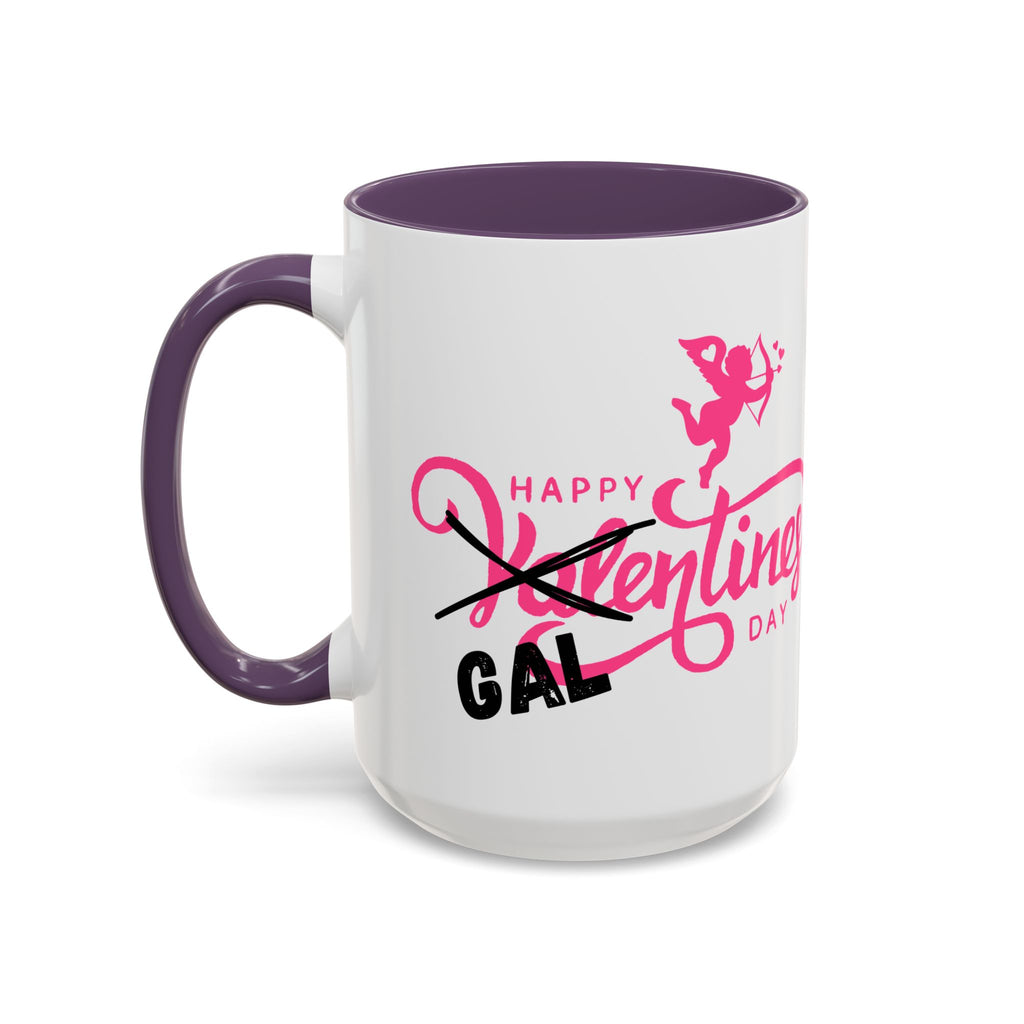 Happy Galentine's Day Accent Coffee Mug (11, 15oz)