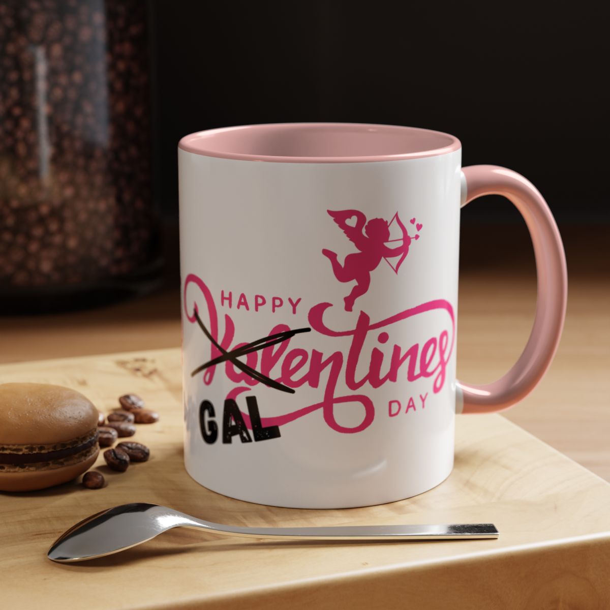 Happy Galentine's Day Accent Coffee Mug (11, 15oz)