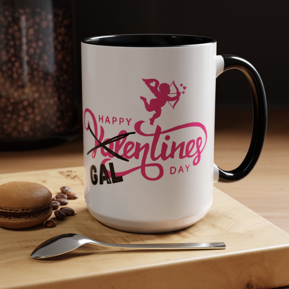 Happy Galentine's Day Accent Coffee Mug (11, 15oz)