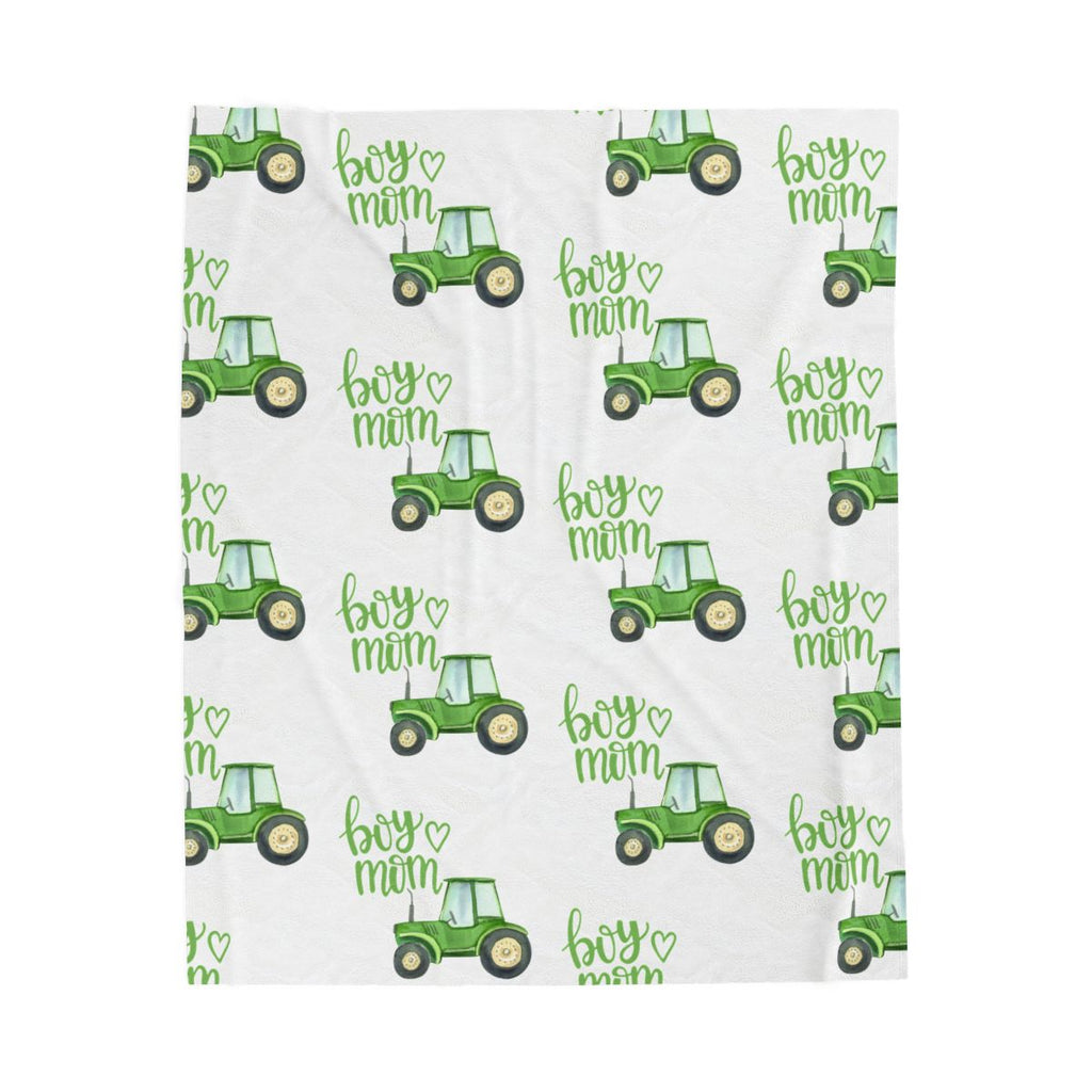 Plush Blanket - Boy Mom Tractor Design