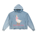 Vintage Washed Frayed-Hem Hoodie