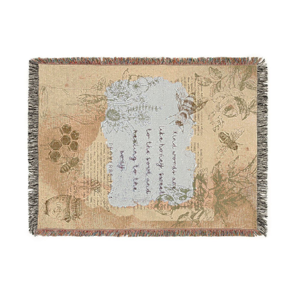 Woven Blanket - Kind Words are Like Honey Design